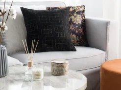 Conjunto De 2 Almofadas Decorativas Pretas 45 X 45 Cm Bellflower