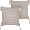 Conjunto De 2 Almofadas Decorativas Taupe 42 X 42 Cm Hakone