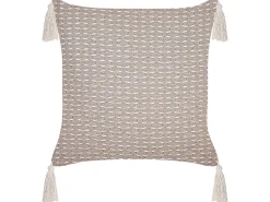 Conjunto De 2 Almofadas Decorativas Taupe 42 X 42 Cm Hakone