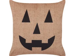 Conjunto De 2 Almofadas Decorativas Em Veludo Creme 45 X 45 Cm Sebes