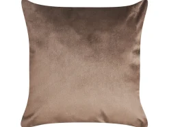 Conjunto De 2 Almofadas Decorativas Em Veludo Castanho E Dourado 45 X 45 Cm Daffodil
