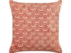 Conjunto De 2 Almofadas Decorativas Vermelhas E Brancas 45 X 45 Cm Rhus