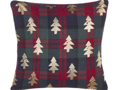 Conjunto De 2 Almofadas De Veludo Vermelho E Verde Padrao Natalicio 45 X 45 Cm Cupid