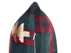 Conjunto De 2 Almofadas De Veludo Vermelho E Verde Padrao Natalicio 45 X 45 Cm Cupid
