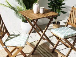 Conjunto De 2 Almofadas De Assento Verdes E Brancas Com Padrao Geometrico Terni