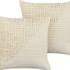 Conjunto De 2 Almofadas Decorativas Em Algodao Creme 45 X 45 Cm Pellaea