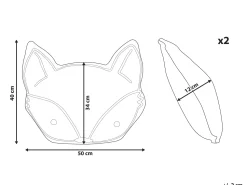 Conjunto De 2 Almofadas Decorativas Em Forma De Raposa Laranja 50 X 40 Cm Vadodara