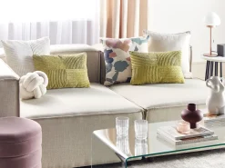 Conjunto De 2 Almofadas Decorativas Em Bombazine Verde 47 X 27 Cm Millet