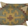 Conjunto De 2 Almofadas Decorativas Em Juta Multicolor 30 X 50 Cm Saron