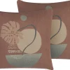 Conjunto De 2 Almofadas Decorativas Vermelho Claro 45 X 45 Cm Ageratum