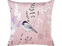 Conjunto De 2 Almofadas Decorativas Em Veludo Rosa 45 X 45 Cm Cyclamen