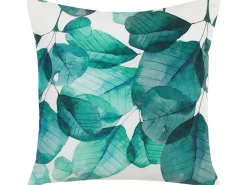 Conjunto De 2 Almofadas De Jardim Padrao Folha Azul/Branco 45 X 45 Cm Trebbo