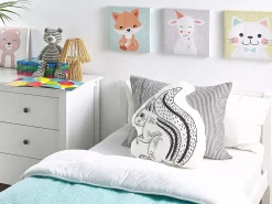 Conjunto De 2 Almofadas Decorativas Brancas Forma De Esquilo 42 X 48 Cm Kolkata