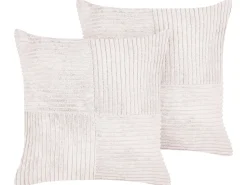 Conjunto De 2 Almofadas Decorativas Em Bombazine Branca Creme 43 X 43 Cm Millet