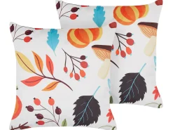 Conjunto De 2 Almofadas Decorativas Em Veludo Multicolor 45 X 45 Cm Viscaria