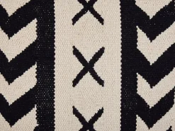 Conjunto De 2 Almofadas Em Algodao Creme E Preto 45 X 45 Cm Deadnettle