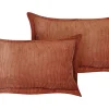 Conjunto De 2 Almofadas Em Bombazine Castanho Dourado 47 X 27 Cm Zinnia