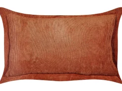 Conjunto De 2 Almofadas Em Bombazine Castanho Dourado 47 X 27 Cm Zinnia