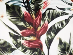 Conjunto De 2 Almofadas Em Veludo Verde E Vermelho Com Padrao De Folha 45 X 45 Cm Edelweiss