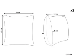 Conjunto De 2 Almofadas Em Veludo Verde Azeitona 43 X 43 Cm Narcissus