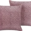 Conjunto De 2 Almofadas Em Decorativas 45 X 45 Cm Em Veludo Rosa Romneya