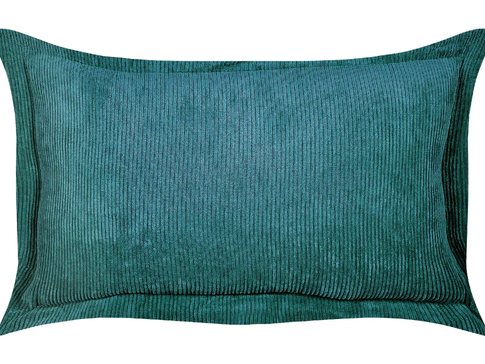 Conjunto De 2 Almofadas Em Bombazine Azul Esverdeado 47 X 27 Cm Zinnia