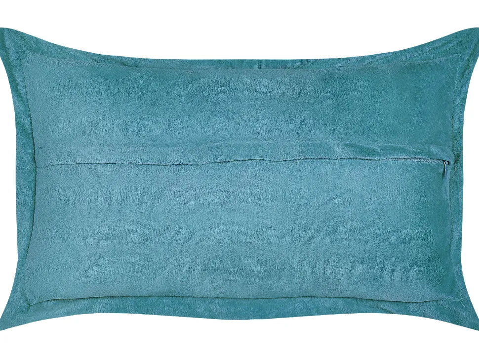 Conjunto De 2 Almofadas Em Bombazine Azul Esverdeado 47 X 27 Cm Zinnia