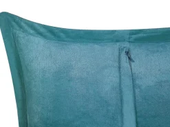 Conjunto De 2 Almofadas Em Bombazine Azul Esverdeado 47 X 27 Cm Zinnia