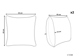 Conjunto De 2 Almofadas Em Pele Cinzenta E Creme 45 X 45 Cm Neelor