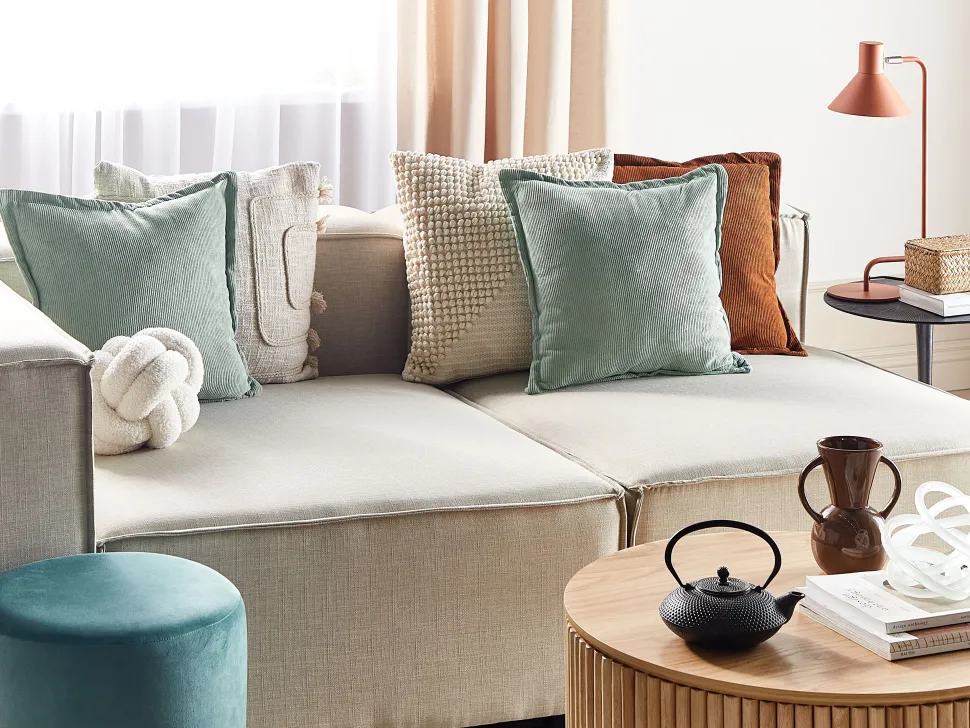 Conjunto De 2 Almofadas Em Bombazine Verde Claro 43 X 43 Cm Zinnia