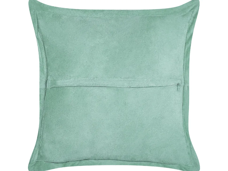 Conjunto De 2 Almofadas Em Bombazine Verde Claro 43 X 43 Cm Zinnia