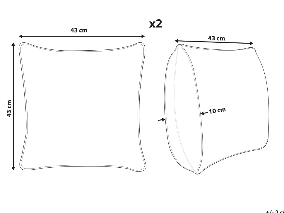 Conjunto De 2 Almofadas Em Bombazine Verde Claro 43 X 43 Cm Zinnia