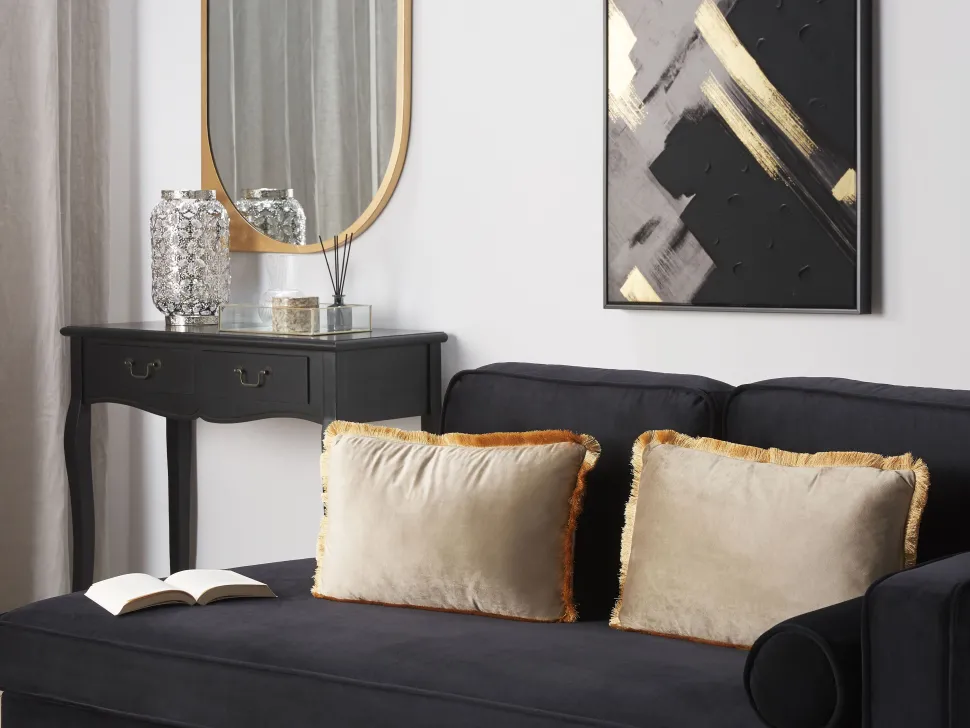 Conjunto De 2 Almofadas Em Veludo Creme 40 X 50 Cm Pothos