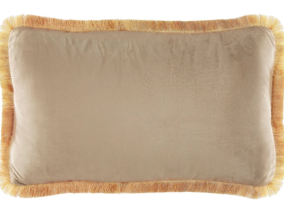 Conjunto De 2 Almofadas Em Veludo Creme 40 X 50 Cm Pothos