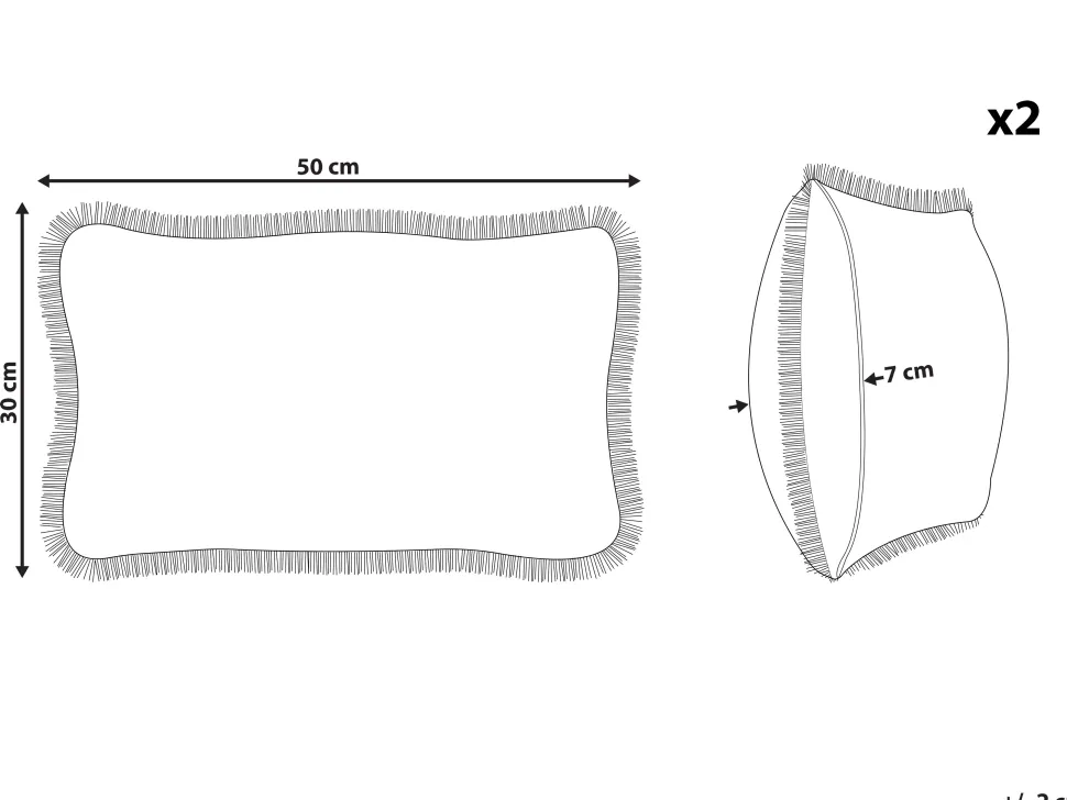 Conjunto De 2 Almofadas Em Veludo Creme 40 X 50 Cm Pothos
