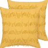 Conjunto De 2 Almofadas Em Poliester Amarelo 45 X 45 Cm Agastache