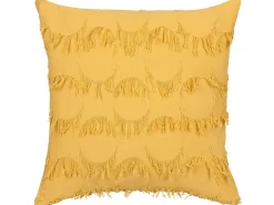 Conjunto De 2 Almofadas Em Poliester Amarelo 45 X 45 Cm Agastache