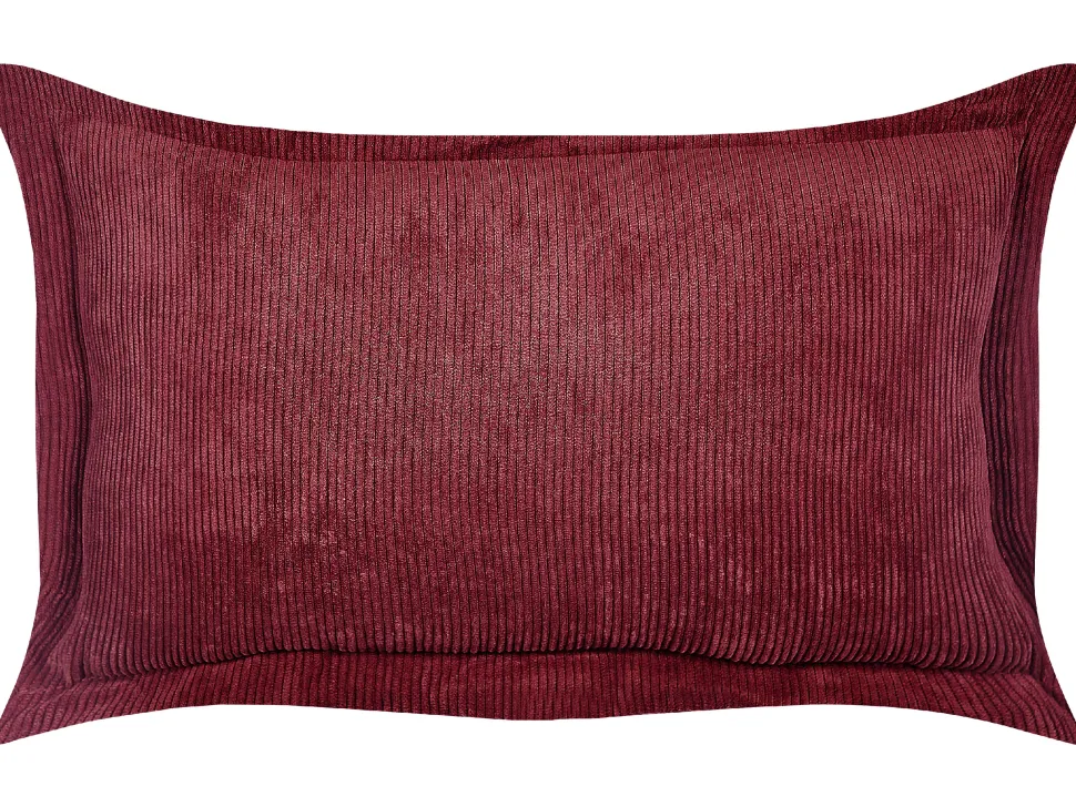 Conjunto De 2 Almofadas Em Bombazine Vermelho Escuro 47 X 27 Cm Zinnia