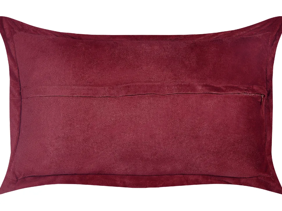 Conjunto De 2 Almofadas Em Bombazine Vermelho Escuro 47 X 27 Cm Zinnia