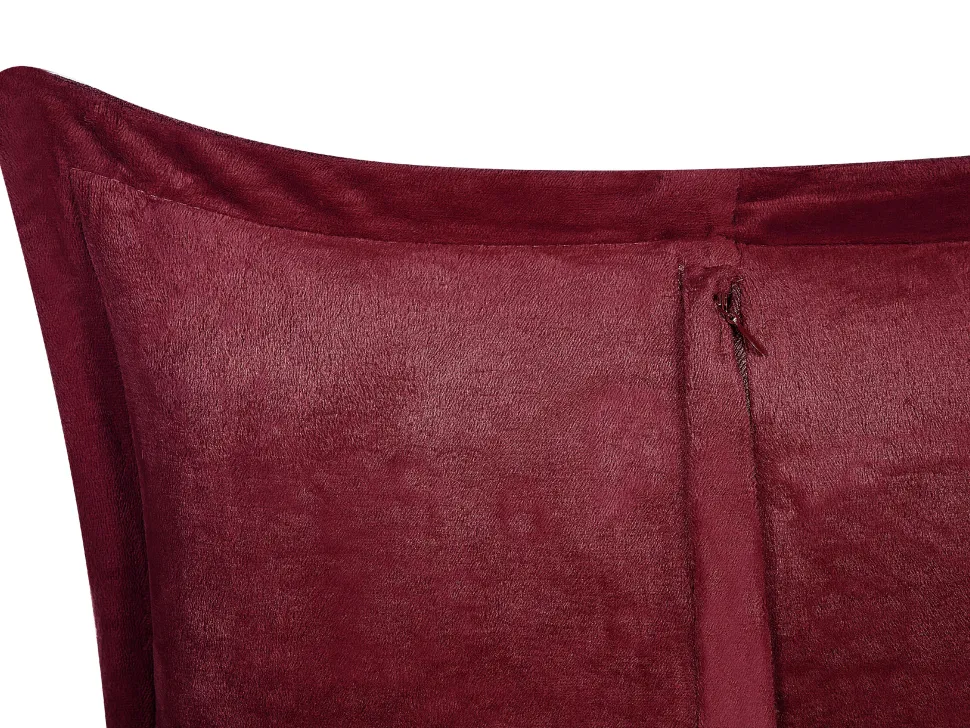 Conjunto De 2 Almofadas Em Bombazine Vermelho Escuro 47 X 27 Cm Zinnia