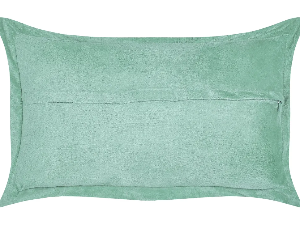 Conjunto De 2 Almofadas Em Bombazine Verde Claro 47 X 27 Cm Zinnia