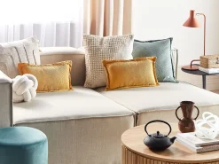 Conjunto De 2 Almofadas Em Bombazine Amarelo Mostarda 47 X 27 Cm Zinnia