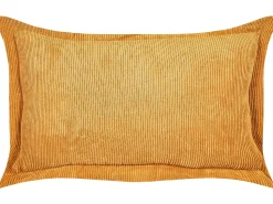 Conjunto De 2 Almofadas Em Bombazine Amarelo Mostarda 47 X 27 Cm Zinnia