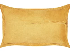 Conjunto De 2 Almofadas Em Bombazine Amarelo Mostarda 47 X 27 Cm Zinnia