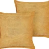 Conjunto De 2 Almofadas Em Bombazine Amarelo Mostarda 43 X 43 Cm Zinnia