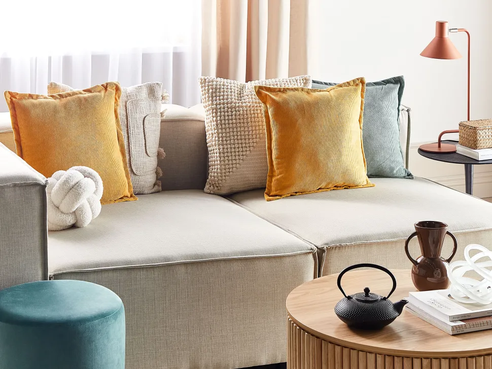 Conjunto De 2 Almofadas Em Bombazine Amarelo Mostarda 43 X 43 Cm Zinnia