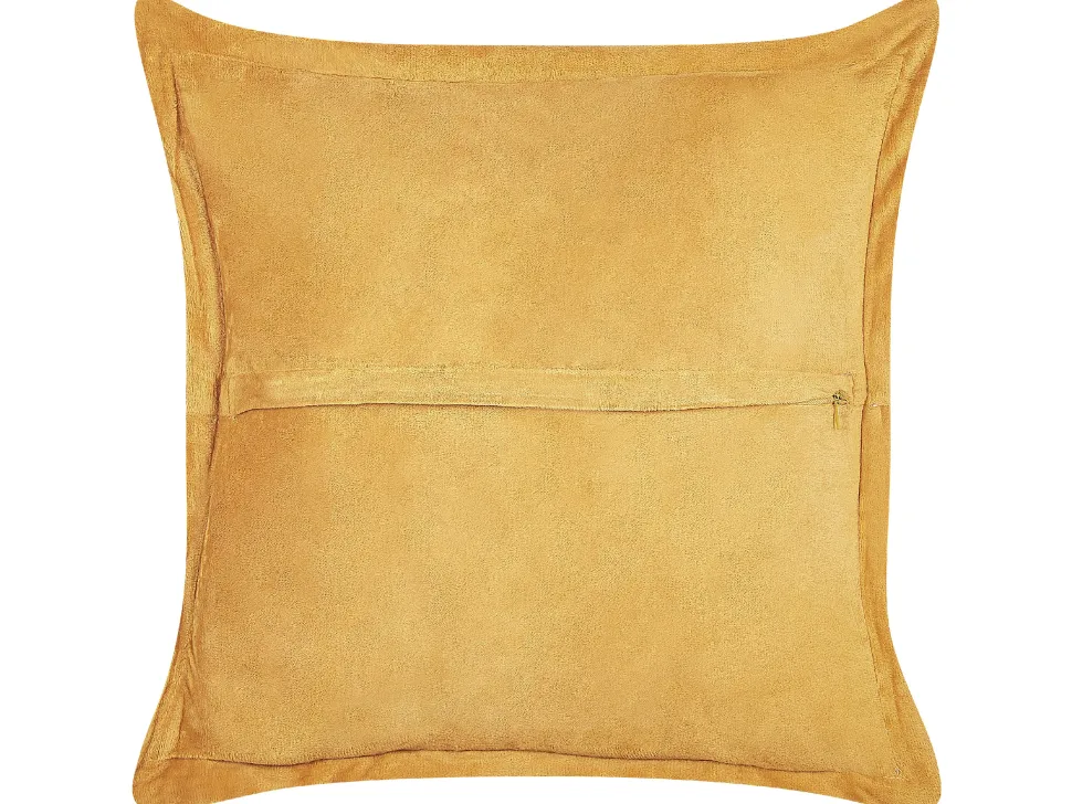 Conjunto De 2 Almofadas Em Bombazine Amarelo Mostarda 43 X 43 Cm Zinnia