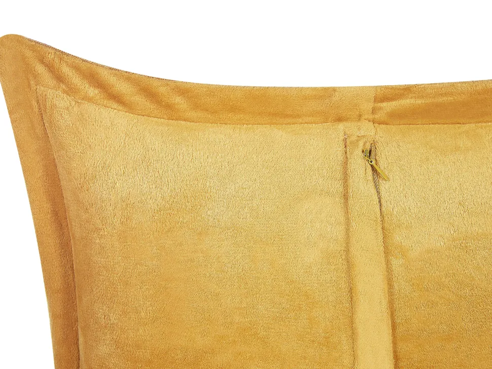Conjunto De 2 Almofadas Em Bombazine Amarelo Mostarda 43 X 43 Cm Zinnia
