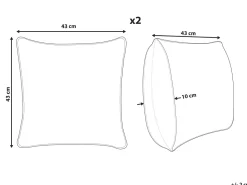 Conjunto De 2 Almofadas Em Bombazine Amarelo Mostarda 43 X 43 Cm Zinnia
