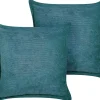 Conjunto De 2 Almofadas Em Bombazine Azul Esverdeado 43 X 43 Cm Zinnia